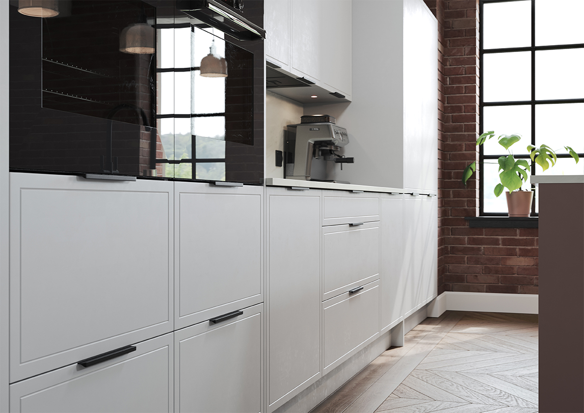 Close detail of the Langley kitchen finish